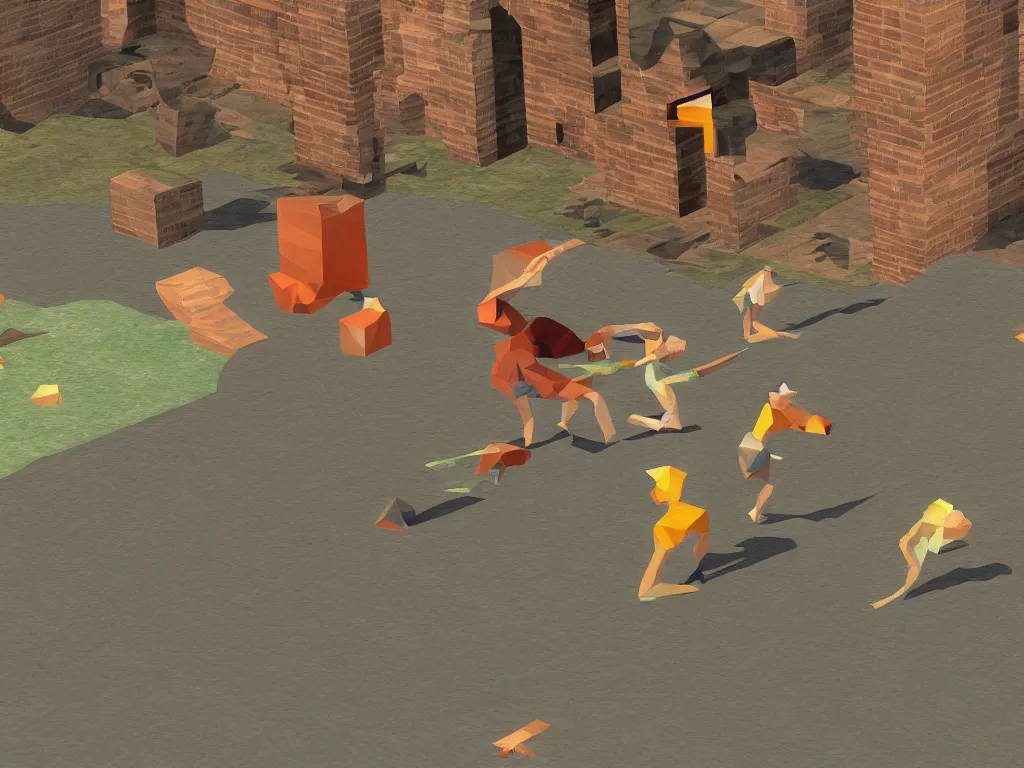 Prompt: Gummo as a third person PS1 game, low poly