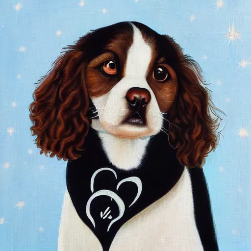 Image similar to weird al is an infinite puppy, painting