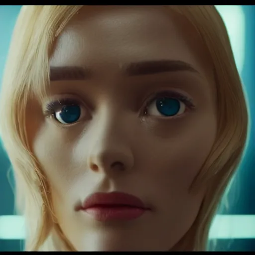 Image similar to film still of Black Mirror Episode about Sentient Artificial Intelligence, VFX, 2022, 40mm lens, shallow depth of field