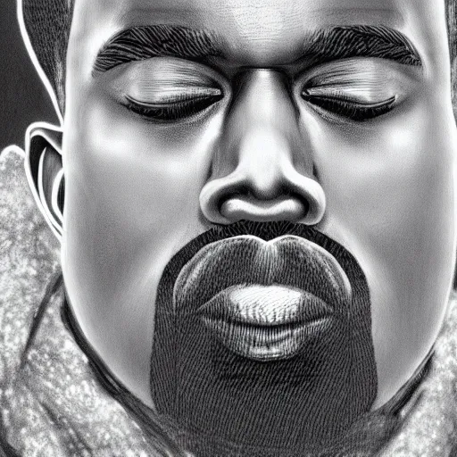 Prompt: A closeup shot of Kanye West crying, 8K concept art, detailed, high resolution