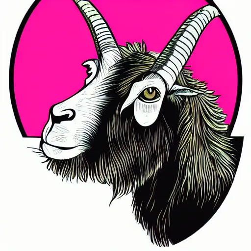 Image similar to a vector illustration of a smoking goat in lowbrow art style