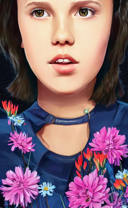 Image similar to Digital art of Millie Bobby Brown by RossDraws