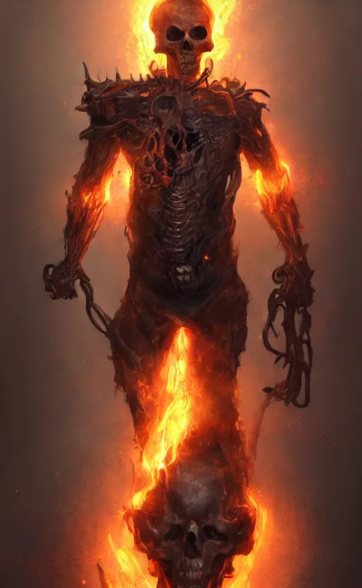 Image similar to dead as ghost rider, dynamic lighting, photorealistic fantasy concept art, trending on art station, stunning visuals, terrifying, creative, cinematic