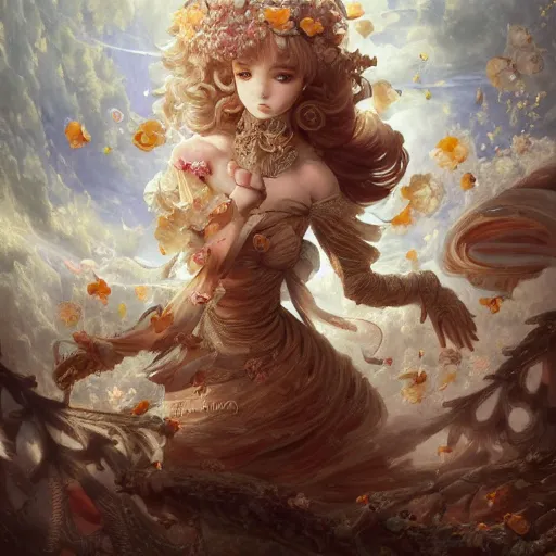 Prompt: A beautiful ultradetailed anime illustration of rococo with falling petals,by Fabio Listrani,johfra bosschart, Greg Rutkowski and Peter Mohrbacher,4k art, Ultra wide angle,hyper real, trending on artstation