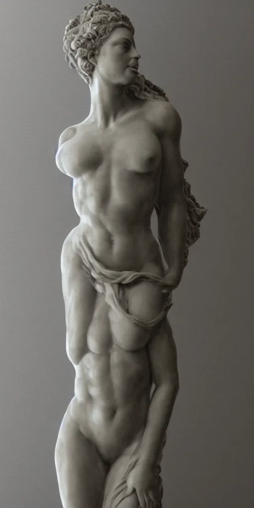 Image similar to detailed photo of marble statue of beyonce, full body portrait, various poses, photorealism, intricate detail, museum diffuse lighting