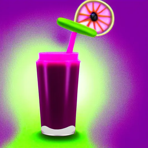 Image similar to purple plushie smoothie, furry, 4 k, neon background