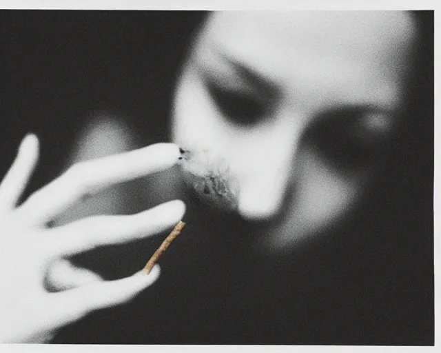 Image similar to a lomographic photo of woman hand with cigarette