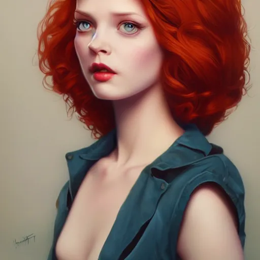 Prompt: Lofi portrait, Pixar style by Stanley Artgerm and Tom Bagshaw and Tristan Eaton and Tim Burton, redhead