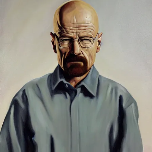 Image similar to walter white, oil on canvas