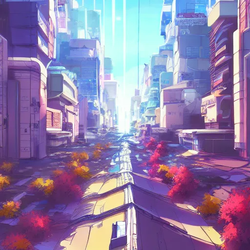 Prompt: a beautiful anime city in the style of Tue Tue on ArtStation and Ayush Pant on ArtStation, 4k,