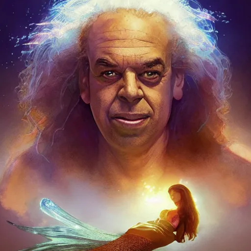 Image similar to doc brown as arielle the mermaid in water, deep sea, studio ghibli, disney animation, sharp, anime key art by greg rutkowski, bloom, dramatic lighting