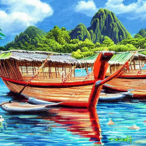 Image similar to art of the phillipines, painting, 8 k, high definition, highly detailed, photo - realistic