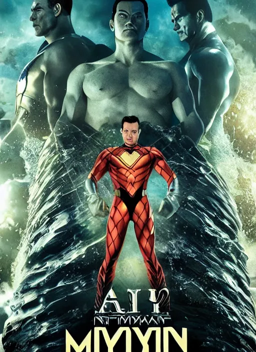 Prompt: a movie poster for a 2020 superhero movie Namor the Mayan Chief, designed by John Alvin