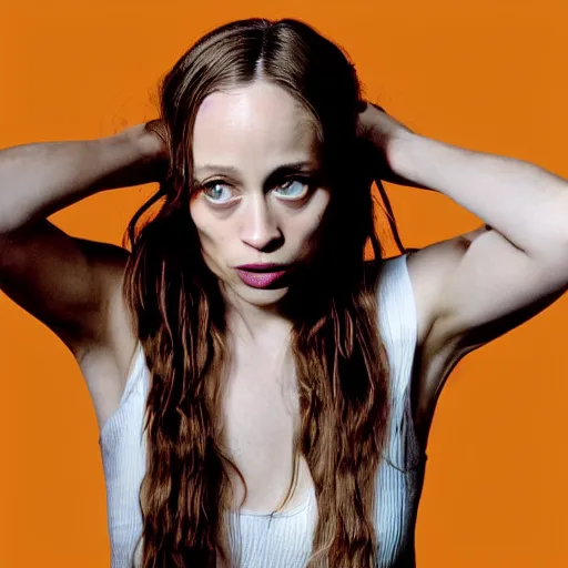 Prompt: fiona apple is an actual apple, studio photography