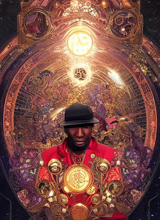 Prompt: grand master flash surrounded by starlight, moon behind, chinese fantasy, intricate complexity, elegant, hyper detailed, ultra definition, photoreal, artstation, unreal engine rendered, concept art, smooth, sharp focus, illustration, art by artgerm and alphonse mucha and garis edelweiss