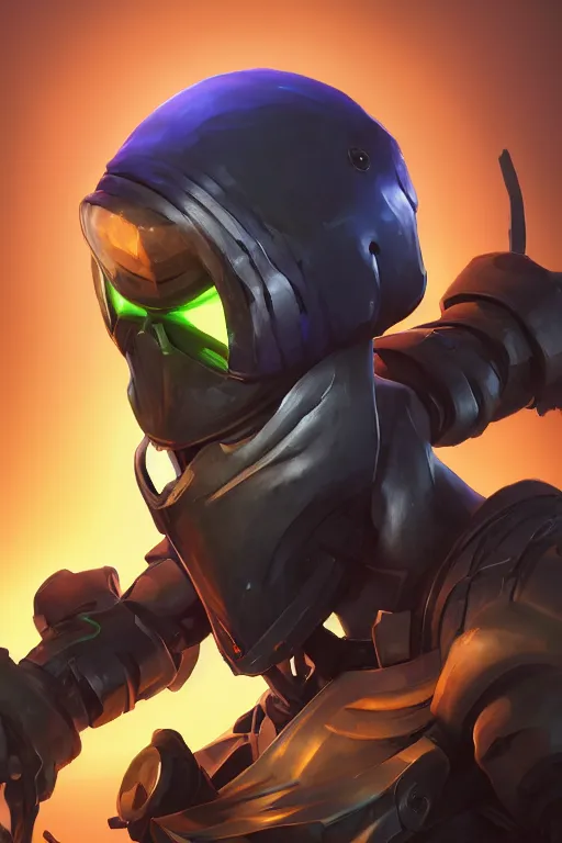 Image similar to epic mask helmet robot ninja portrait stylized as fornite style game design fanart by concept artist gervasio canda, behance hd by jesper ejsing, by rhads, makoto shinkai and lois van baarle, ilya kuvshinov, rossdraws global illumination radiating a glowing aura global illumination ray tracing hdr render in unreal engine 5