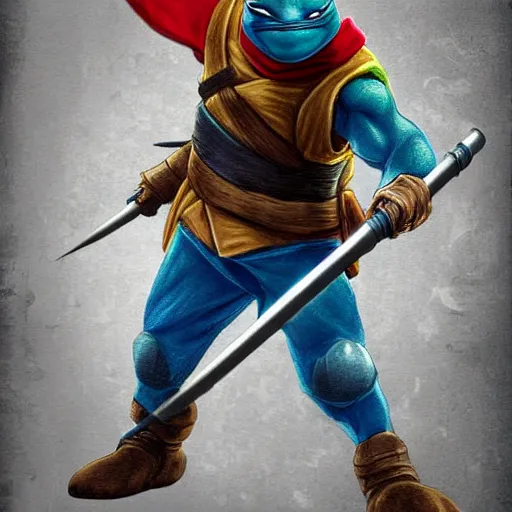 Image similar to ninja turtle raphael dim studio lighting, at night, ( ( photograph ) ), moody, realistic, detailed, low light, skin tinted a warm tone, light blue filter highly detailed, painting, red and black color palette, intricate, high quality anime artstyle, scenic view