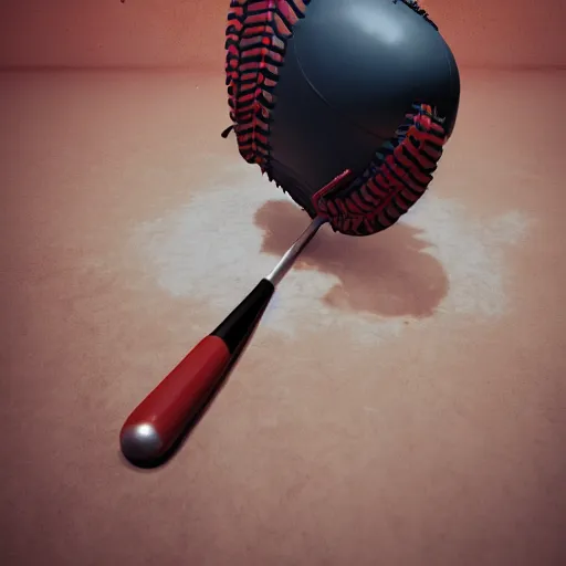 Image similar to a heat press playing baseball, octane render, hyperrealistic, photorealism