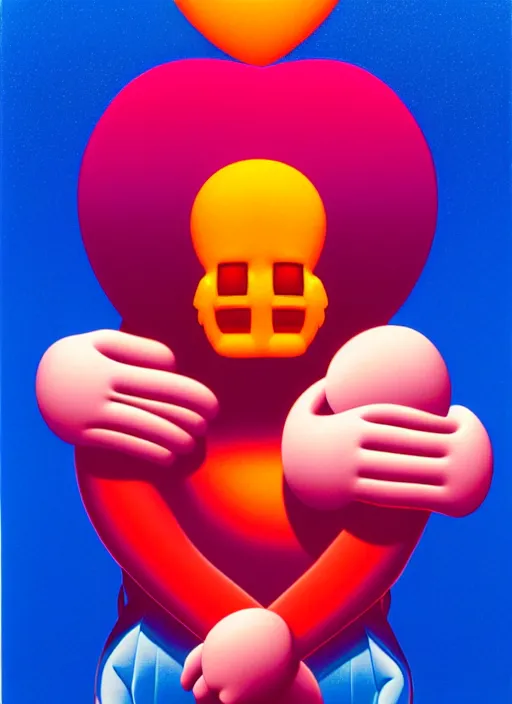 Image similar to love hurts by shusei nagaoka, kaws, david rudnick, airbrush on canvas, pastell colours, cell shaded, 8 k