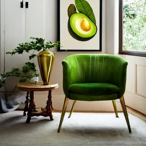 Image similar to avocado and armchair fusion