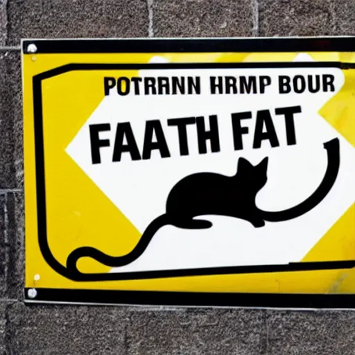 Image similar to street sign warning people about fat cats