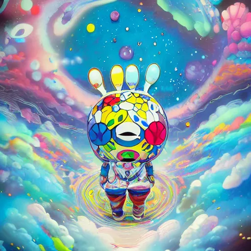 Prompt: a ai mascott by takashi murakami,, beeple and james jean, aya takano color style, 4 k, super detailed, night sky, digital art, digital painting, celestial, majestic, colorful