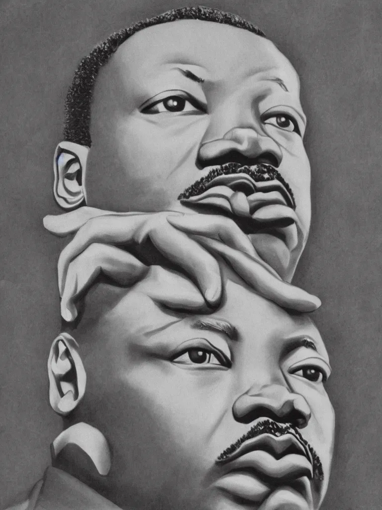 Prompt: Martin Luther king, portrait by David friedric