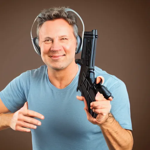 Image similar to default guest profile picture with a gun