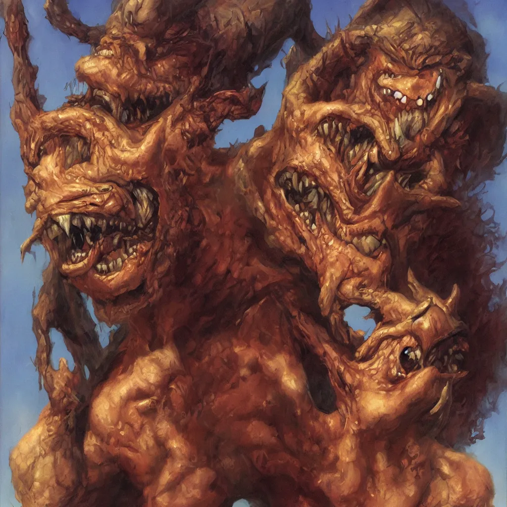 Image similar to Portrait of a Happy Monster Boy, art by Manuel Sanjulian and Boris Vallejo and Keith Parkinson, artstation