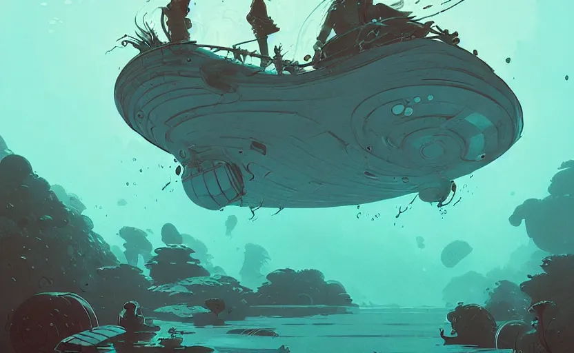 Prompt: celtic naturepunk underwater by atey ghailan, by greg rutkowski, by simon stalenhag, by greg tocchini, by james gilleard, by joe fenton, by kaethe butcher dynamic lighting, gradient light blue, brown, blonde cream and white color scheme, grunge aesthetic