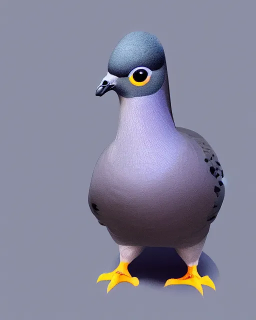 Image similar to pigeon mascot, digital art,