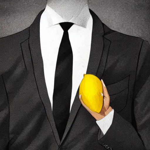 Image similar to A lemon wearing a suit and tie, full body portrait, vintage photo, ultra detailed, creative, dynamic lighting, cinematic, trending on art station