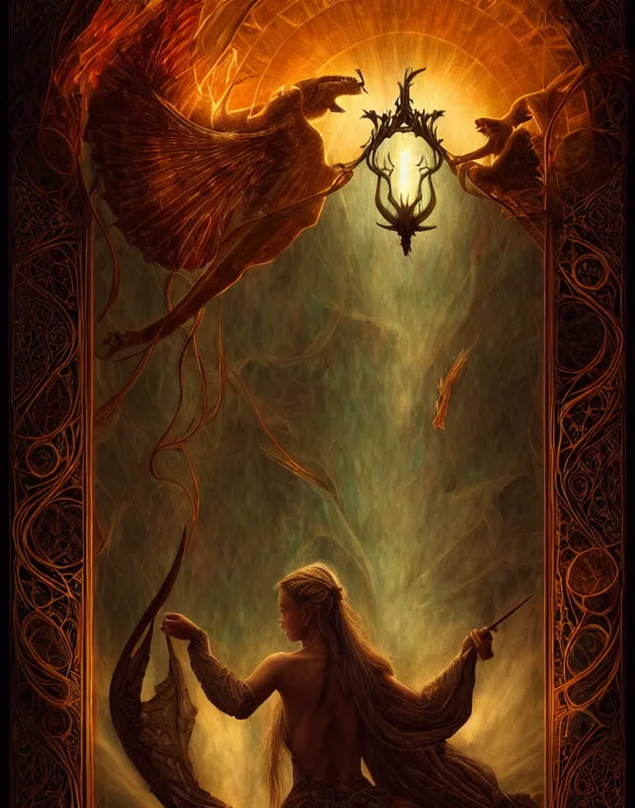 Prompt: epic professional digital art of tarot card, atmospheric lighting, painted, intricate, detailed, by leesha hannigan, wayne haag, reyna rochin, ignacio fernandez rios, mark ryden, iris van herpen, best on artstation, cgsociety, epic, stunning, gorgeous, much wow, cinematic, masterpiece