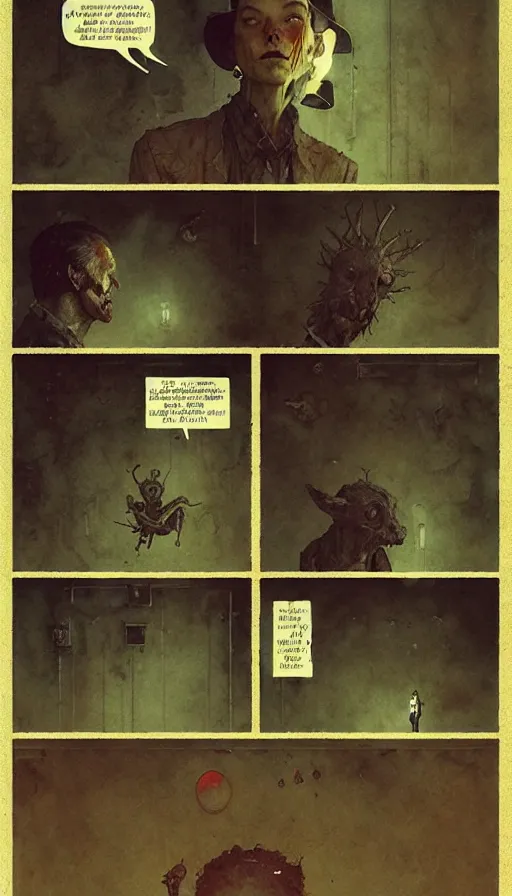 Image similar to the most interesting 6 panel comic by chiara bautista, beksinski and norman rockwell and greg rutkowski weta studio and tom bagshaw and james gurney and lucasfilm
