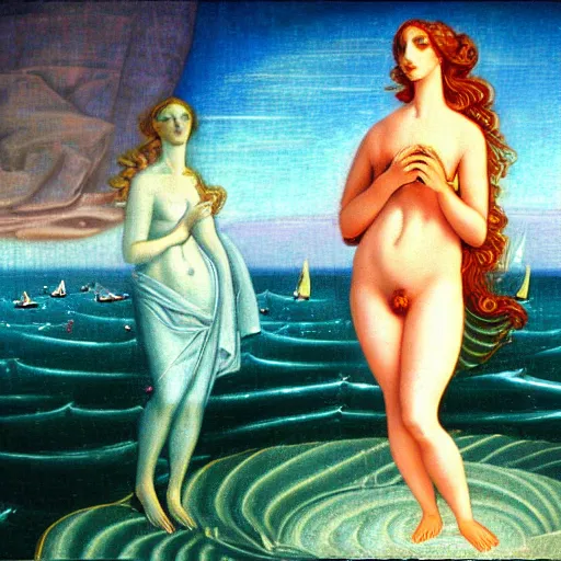 Prompt: the birth of Venus, cyberpunk