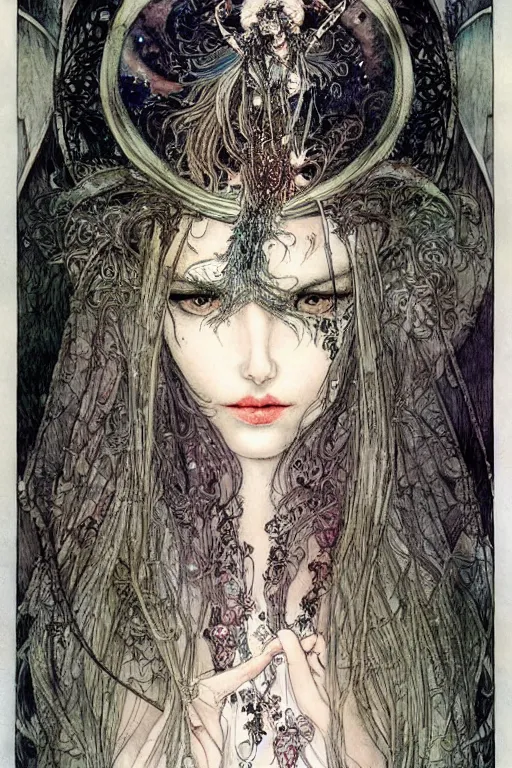 dark fairy queen closeup face surrounded by floral | Stable Diffusion ...