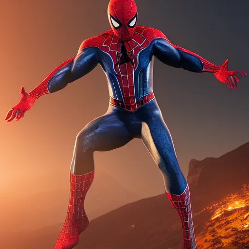 Image similar to advanced spider - man suit, cinematic, volumetric lighting, realistic, hyperdetailed, photorealistic, photograph