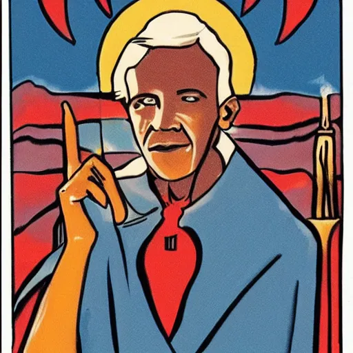 Image similar to the tarot card'obama'