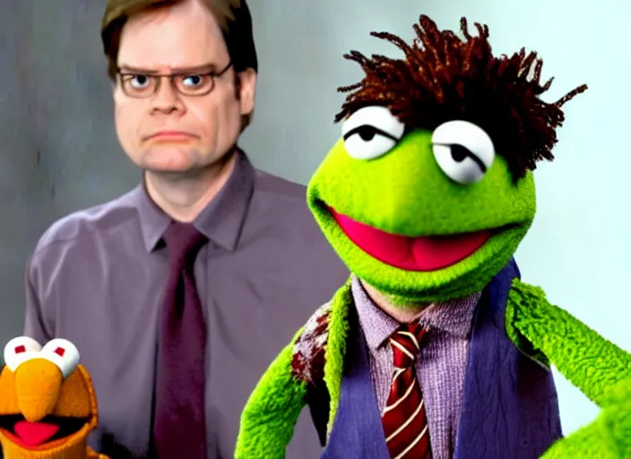 Image similar to photo of muppet muppet dwight schrute as a muppet