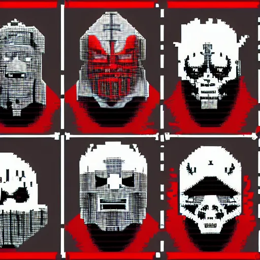 Image similar to pixel art of slipknot