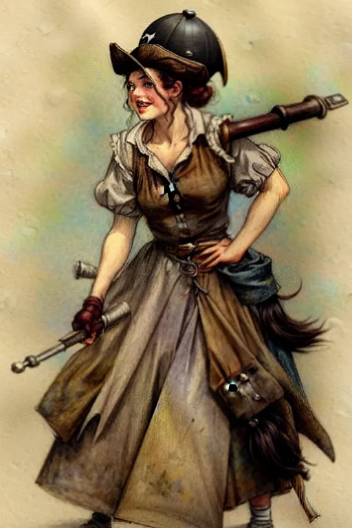 Prompt: (((((1950s pirate wench . muted colors.))))) by Jean-Baptiste Monge !!!!!!!!!!!!!!!!!!!!!!!!!!!