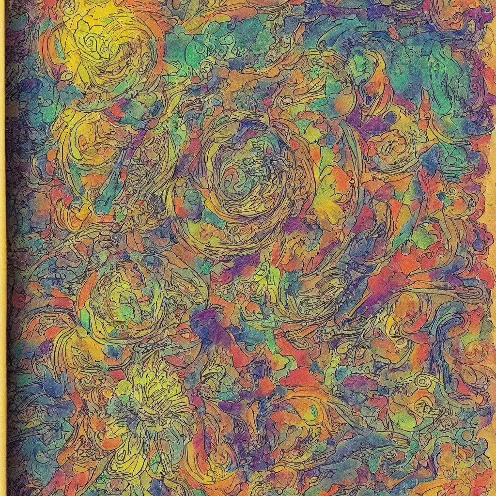 Prompt: a page from a psychedelic zen master's journal