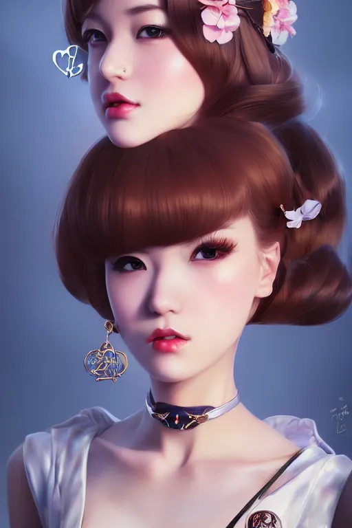 Image similar to a pin up and beautiful fashion charming dreamlke japan girl with lv jewelry, character art, art by artgerm lau and wlop and and ilya kuvshinov and john singer sargent, hyperdetailed, 8 k realistic, symmetrical, frostbite 3 engine, cryengine, dof, trending on artstation, digital art