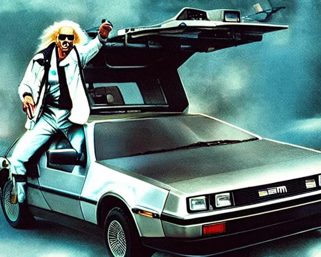 Image similar to doc brown and the delorean underwater