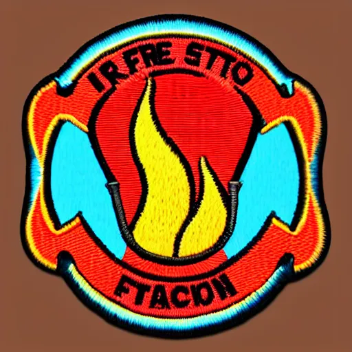 Image similar to fire station flame embroidered patch retro design