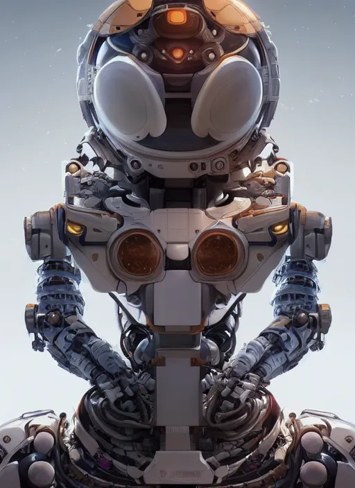 Prompt: symmetry!! portrait of a hybrid robot astronaut, round machine face, floral! horizon zero dawn machine, intricate, elegant, highly detailed, digital painting, artstation, concept art, smooth, sharp focus, illustration, art by artgerm and greg rutkowski and alphonse mucha, 8 k