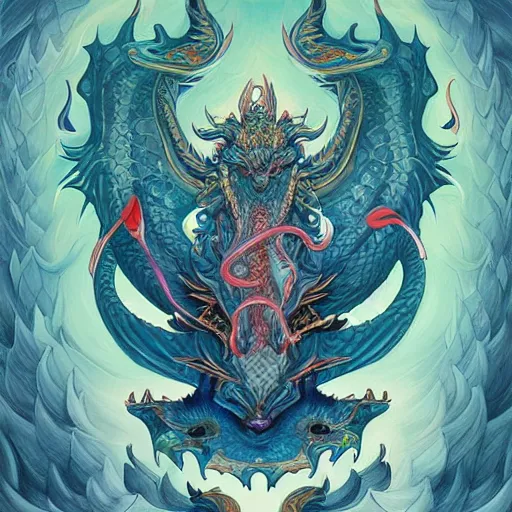 Image similar to sacred divine dragon art by james jean and art by loish highly detailed painting trending on arstation vivid colors spirit