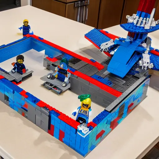 Prompt: A LEGO toy box for SpaceX Starbase in Texas