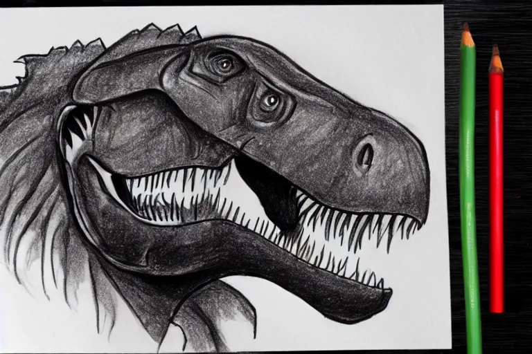 Image similar to how to draw a ( tyrannosaurus, t - rex, dinosaur )