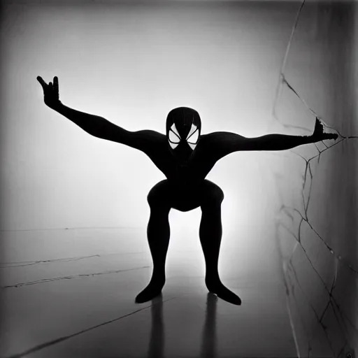 Image similar to spiderman by yousuf karsh